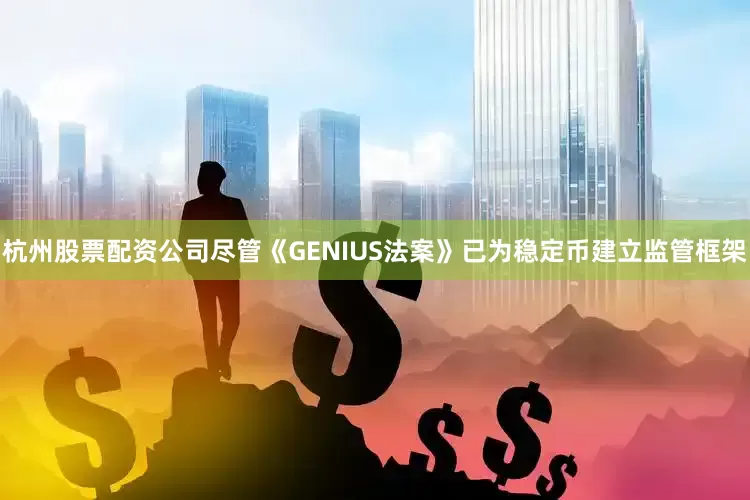 杭州股票配资公司尽管《GENIUS法案》已为稳定币建立监管框架