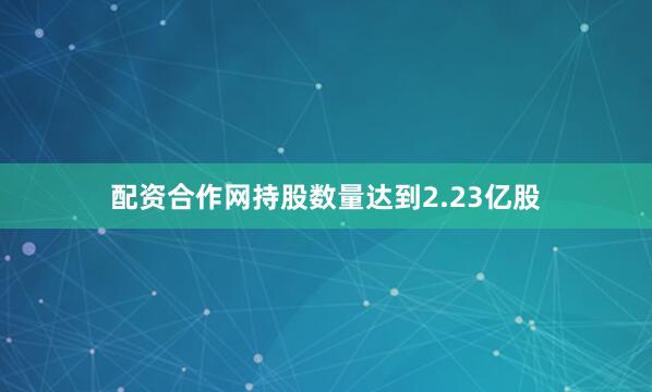 配资合作网持股数量达到2.23亿股